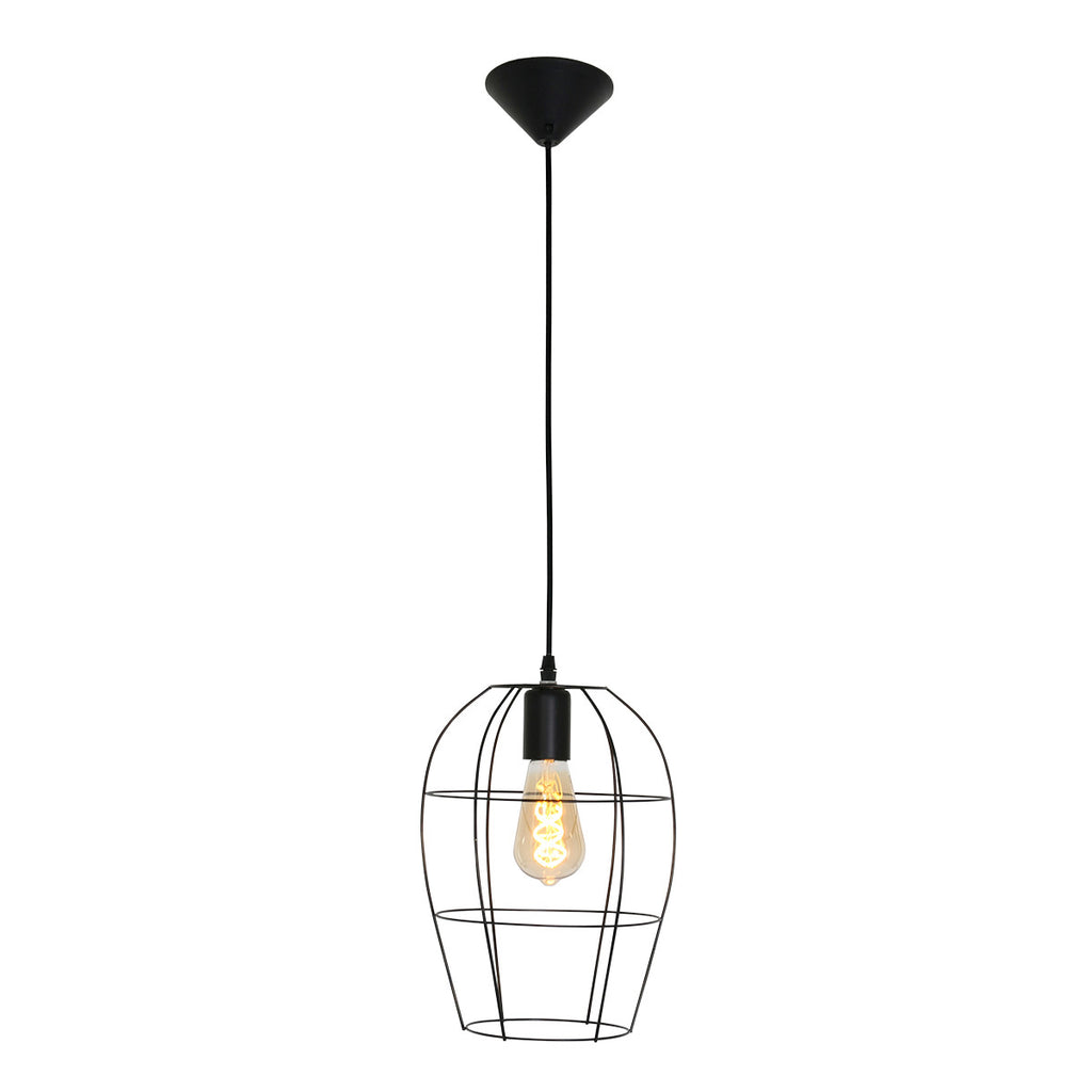 Hanglamp Minimalics 2705ZW Zwart – Stijlvol open design met E27 fitting
