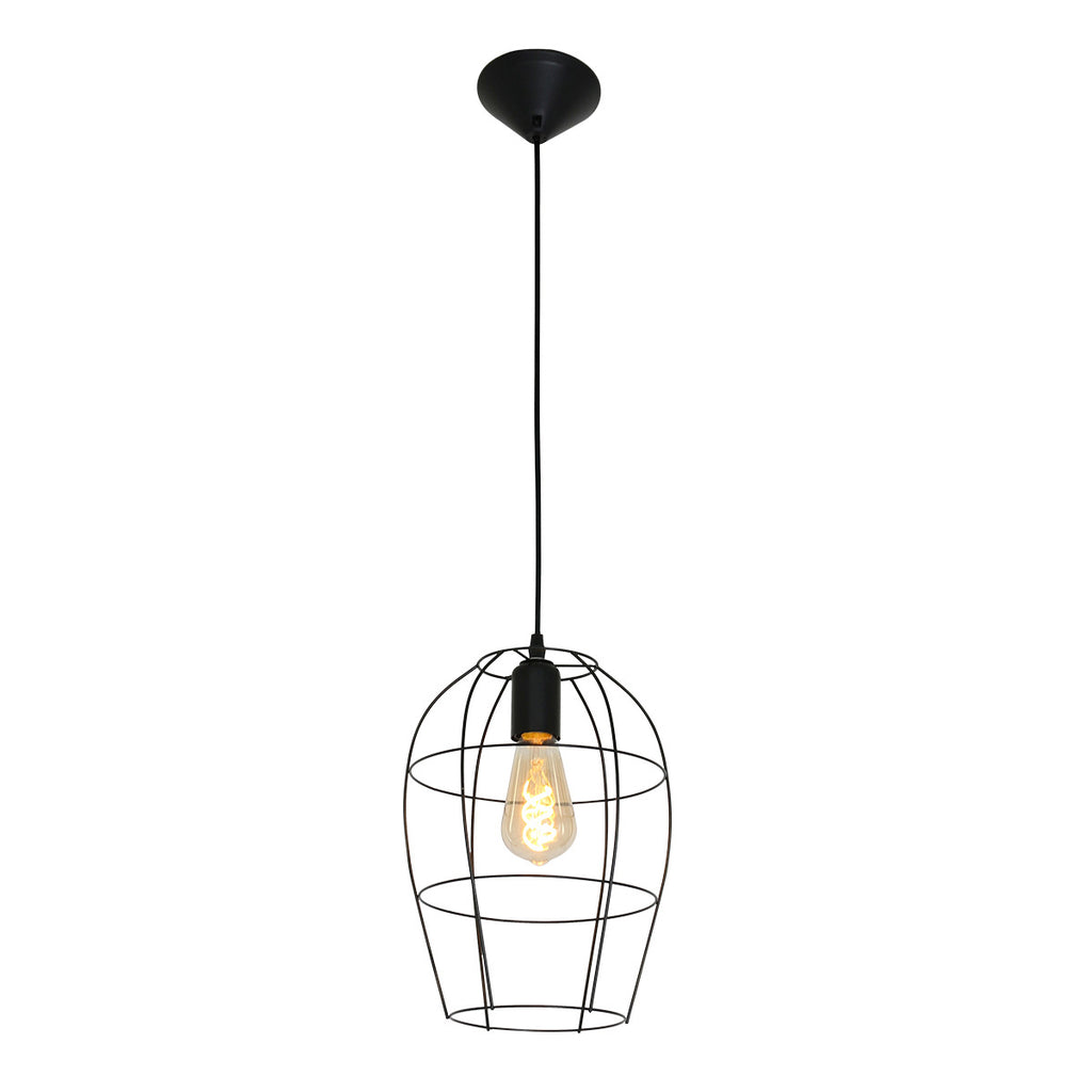 Hanglamp Minimalics 2705ZW Zwart – Stijlvol open design met E27 fitting