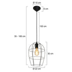 Hanglamp Minimalics 2705ZW Zwart – Stijlvol open design met E27 fitting