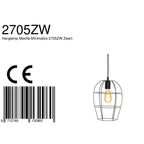 Hanglamp Minimalics 2705ZW Zwart – Stijlvol open design met E27 fitting