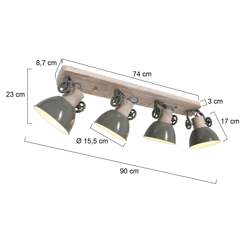 Plafondlamp Gearwood 2729G Groen E27 Fitting