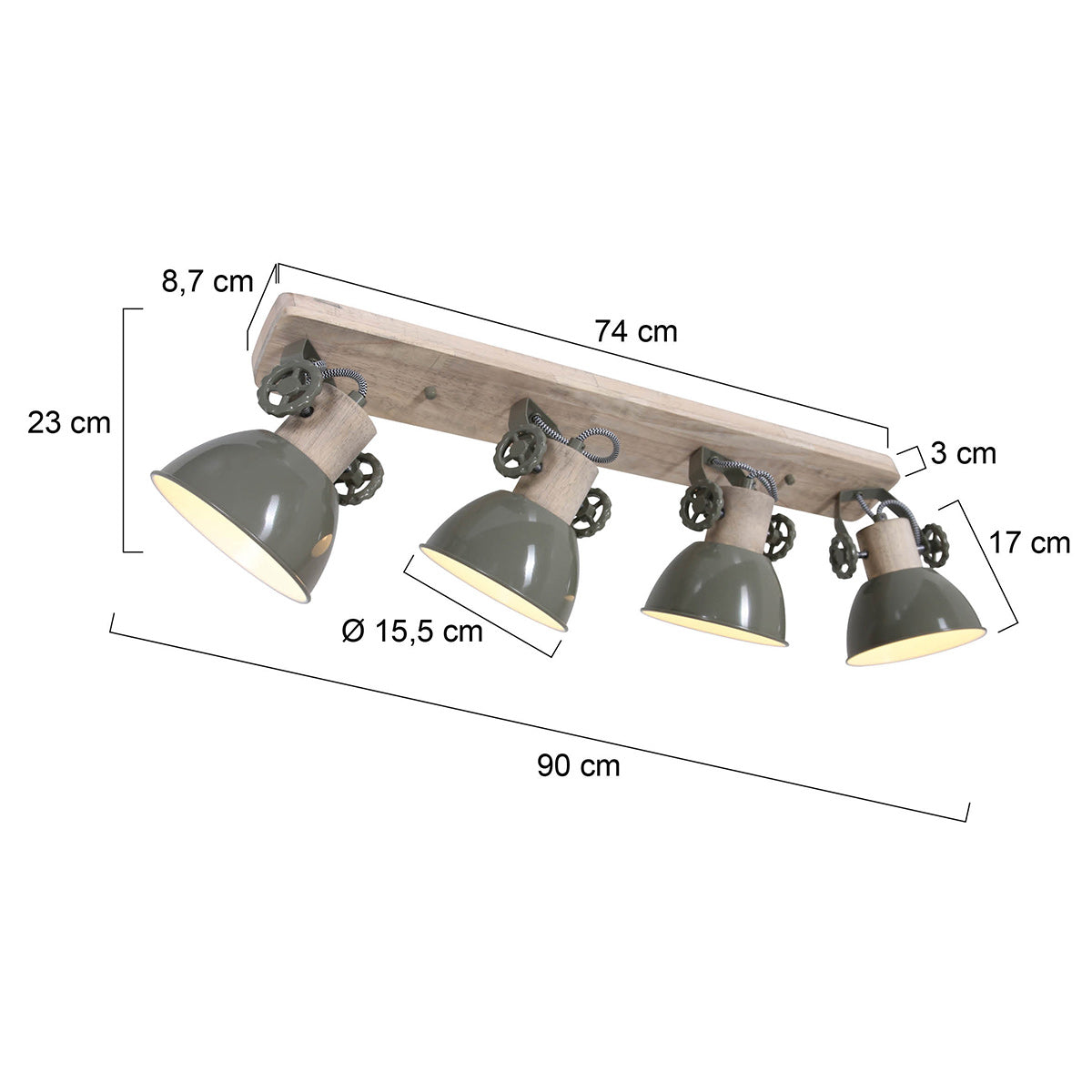 Plafondlamp Gearwood 2729G Groen E27 Fitting