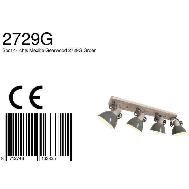 Plafondlamp Gearwood 2729G Groen E27 Fitting