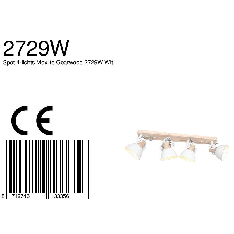 Plafondlamp Gearwood 2729W Wit E27 fitting