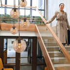 Hanglamp Bollique 2730CA cacao 5 lichts lamp met amber glas