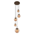 Hanglamp Bollique 2730CA cacao 5 lichts lamp met amber glas