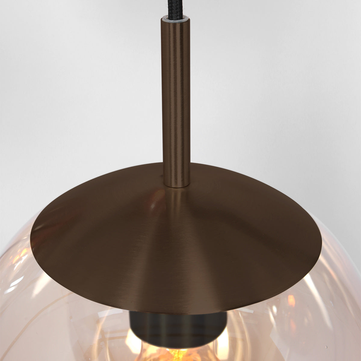 Hanglamp Bollique 2730CA cacao 5 lichts lamp met amber glas