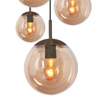 Hanglamp Bollique 2730CA cacao 5 lichts lamp met amber glas