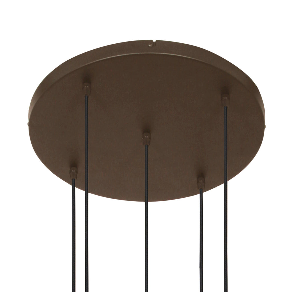 Hanglamp Bollique 2730CA cacao 5 lichts lamp met amber glas