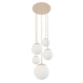 Hanglamp Bollique 2730CR crème 5 lichts designlamp met mat wit glas