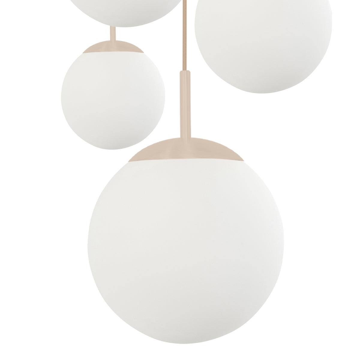Hanglamp Bollique 2730CR crème 5 lichts designlamp met mat wit glas