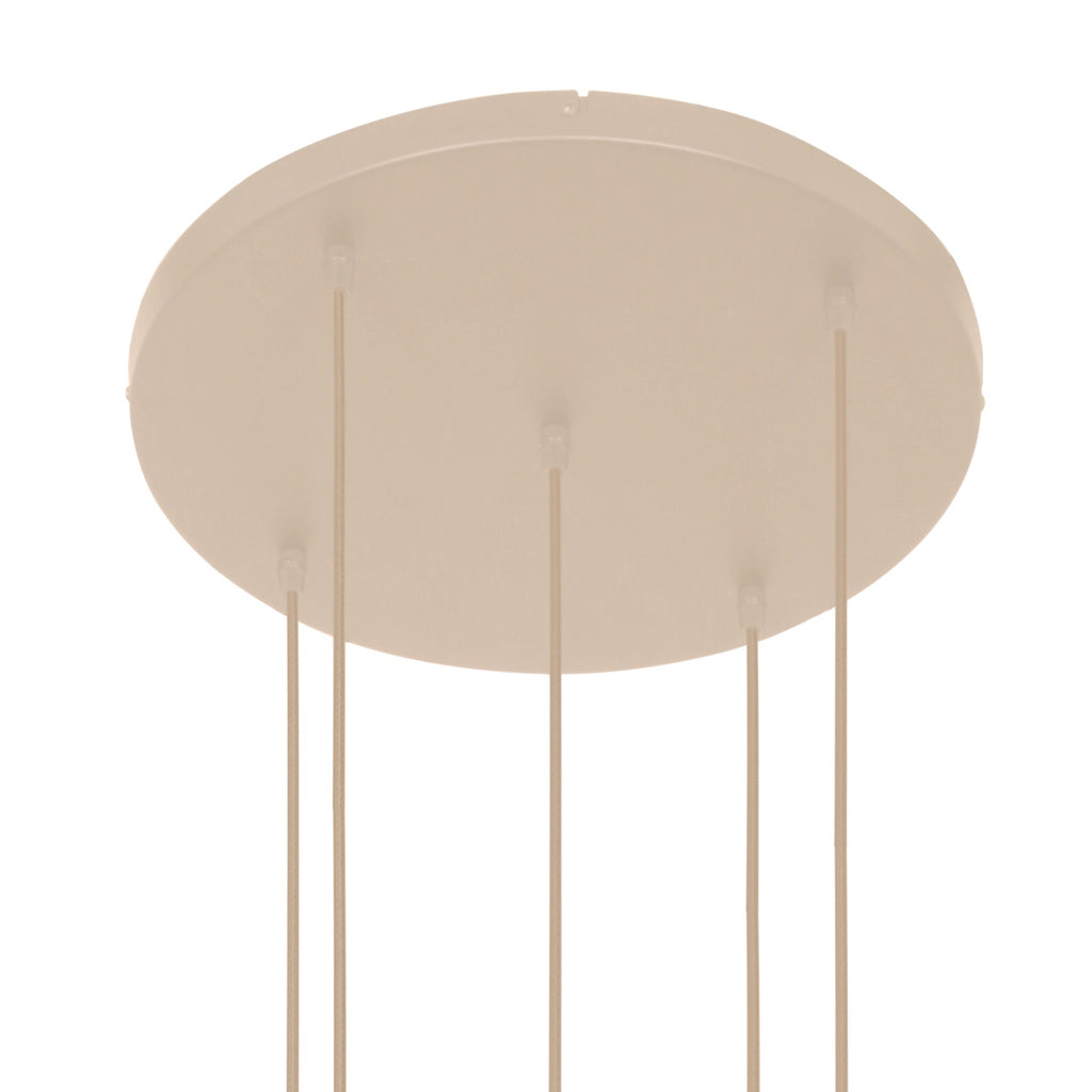 Hanglamp Bollique 2730CR crème 5 lichts designlamp met mat wit glas