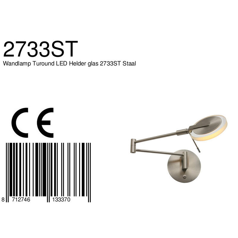 Wandlamp Turound 2733ST Staal