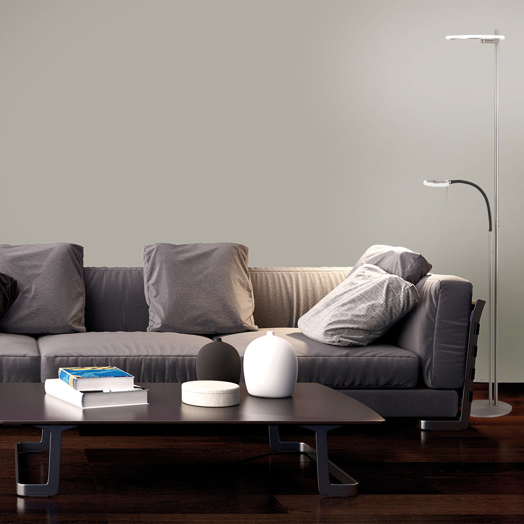 Vloerlamp Turound 2988ST staal met leesarm