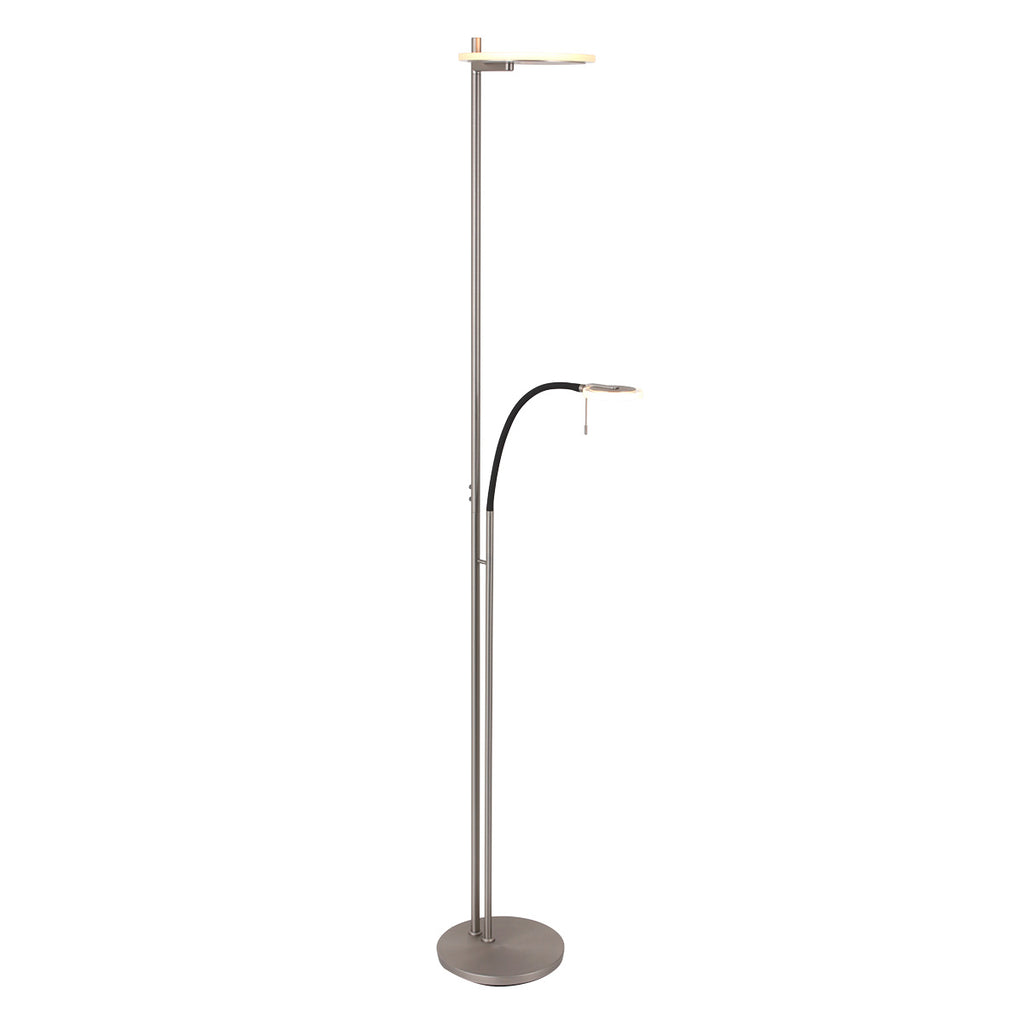 Vloerlamp Turound 2988ST staal met leesarm
