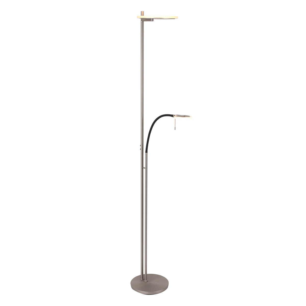 Vloerlamp Turound 2988ST staal met leesarm