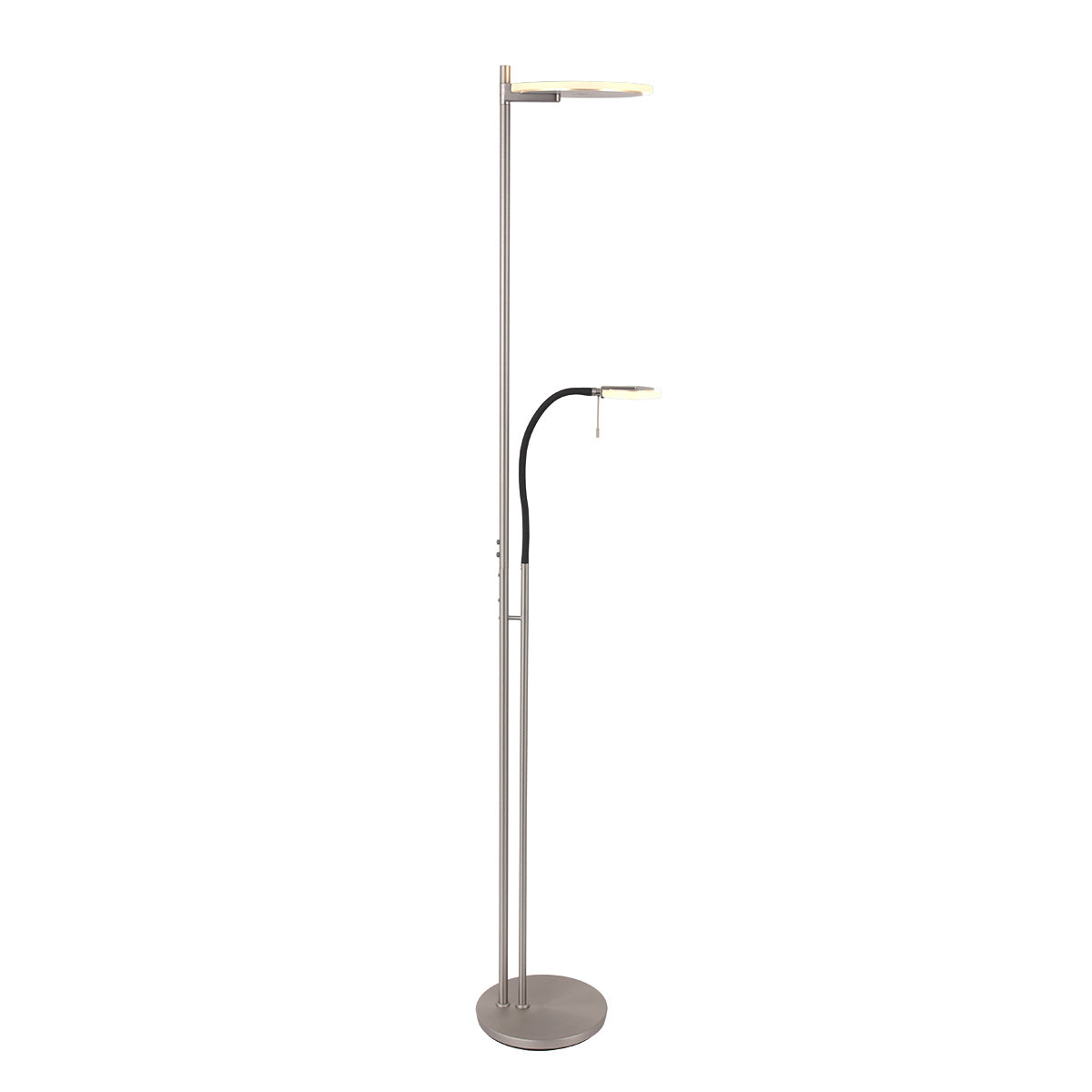 Vloerlamp Turound 2988ST staal met leesarm