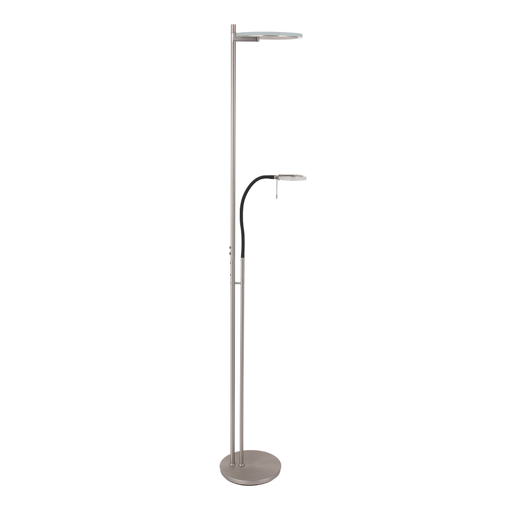 Vloerlamp Turound 2988ST staal met leesarm