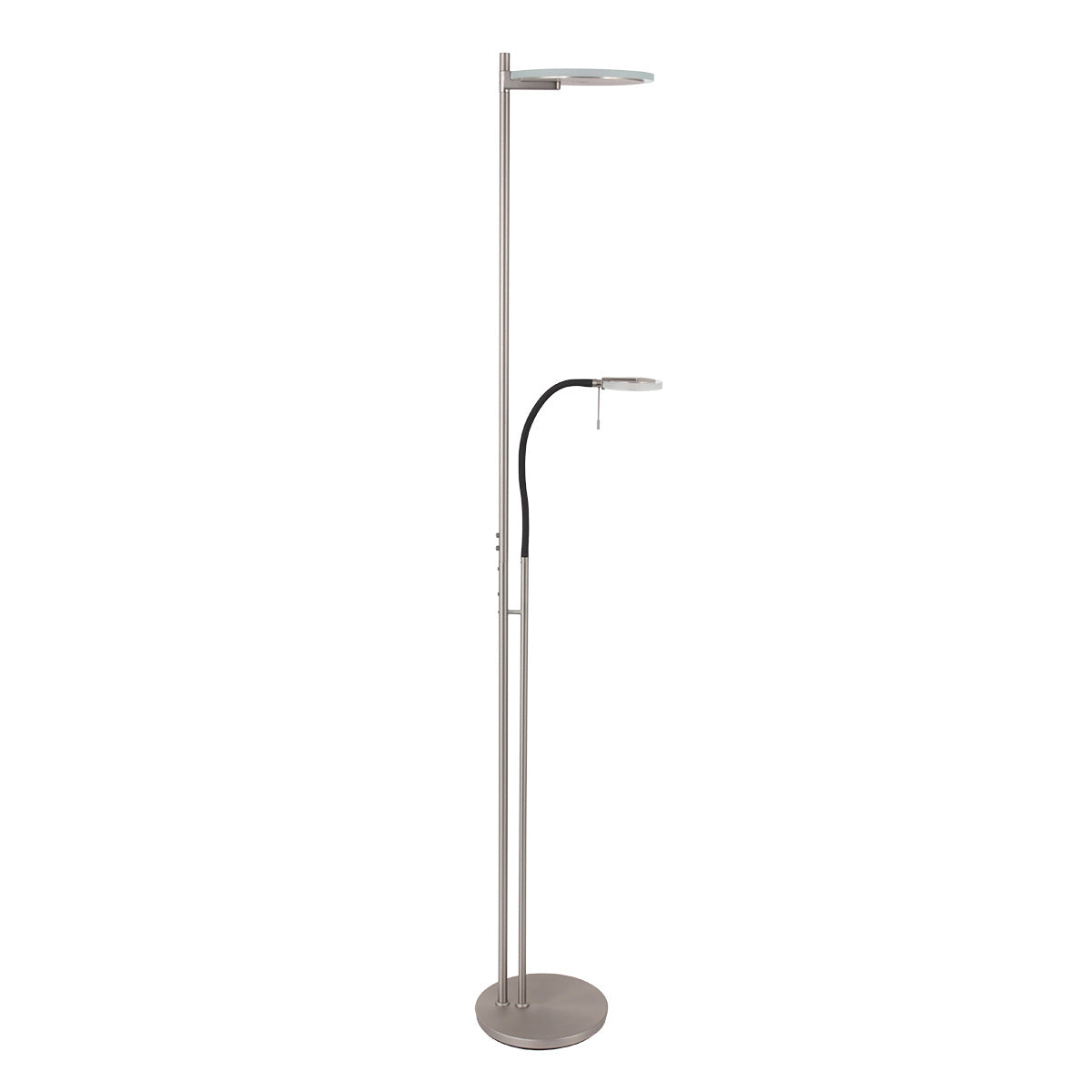 Vloerlamp Turound 2988ST staal met leesarm
