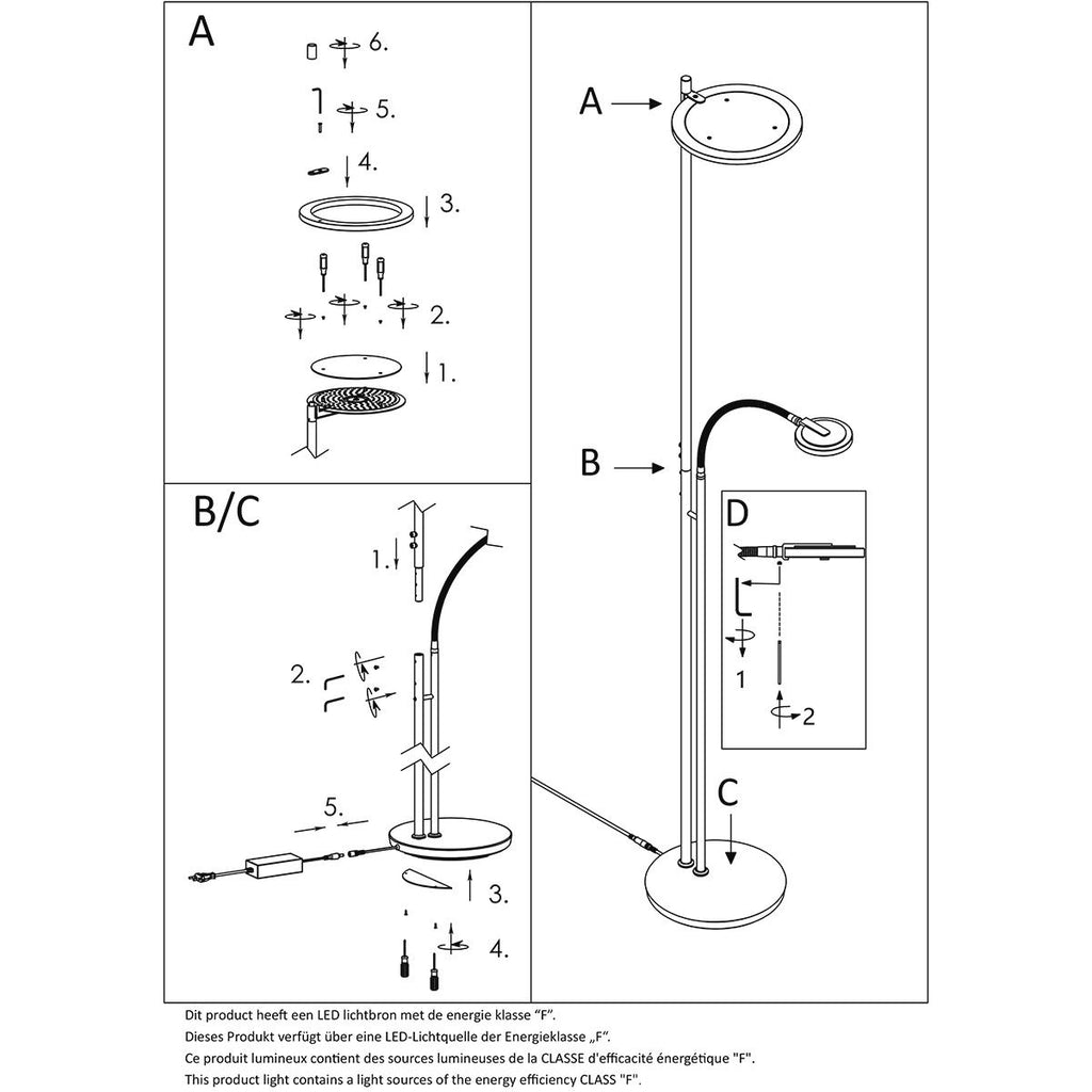 Vloerlamp Turound 2989ZW Zwart