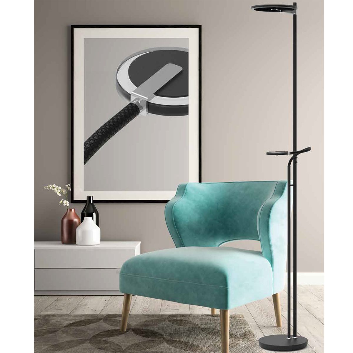 Vloerlamp Turound 2989ZW Zwart