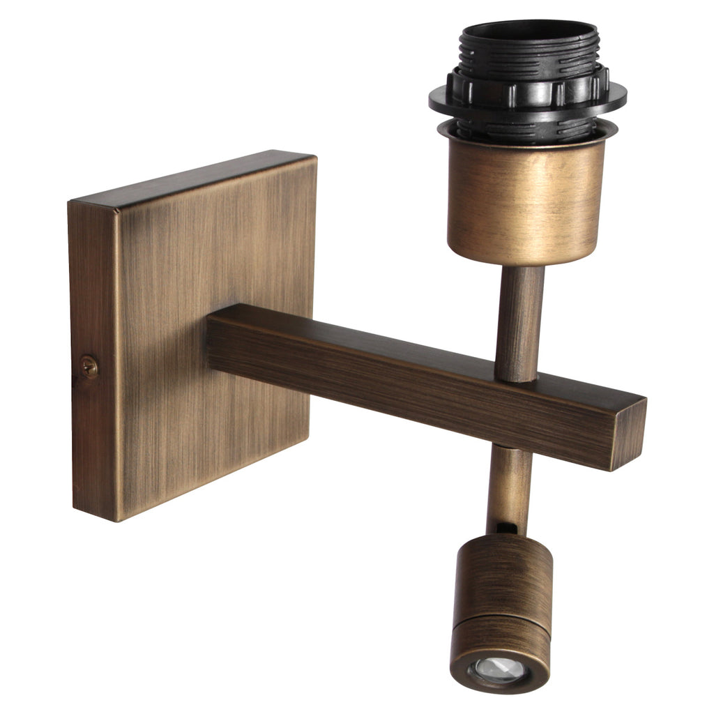 Wandlamp Stang 2995BR brons met LED leeslamp en E27 fitting