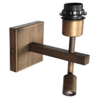Wandlamp Stang 2995BR brons met LED leeslamp en E27 fitting