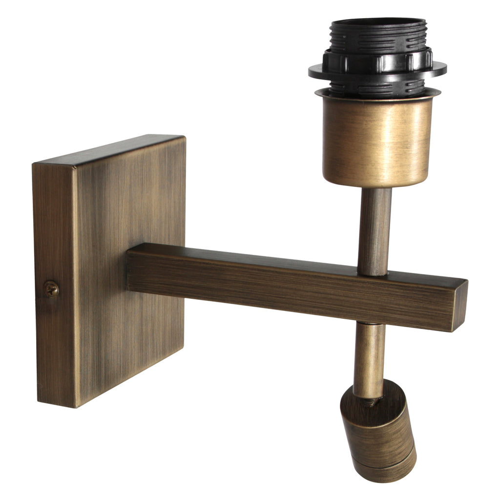 Wandlamp Stang 2995BR brons met LED leeslamp en E27 fitting