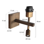 Wandlamp Stang 2995BR brons met LED leeslamp en E27 fitting