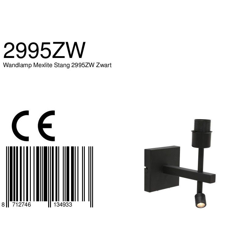 Wandlamp Stang 2995ZW Zwart