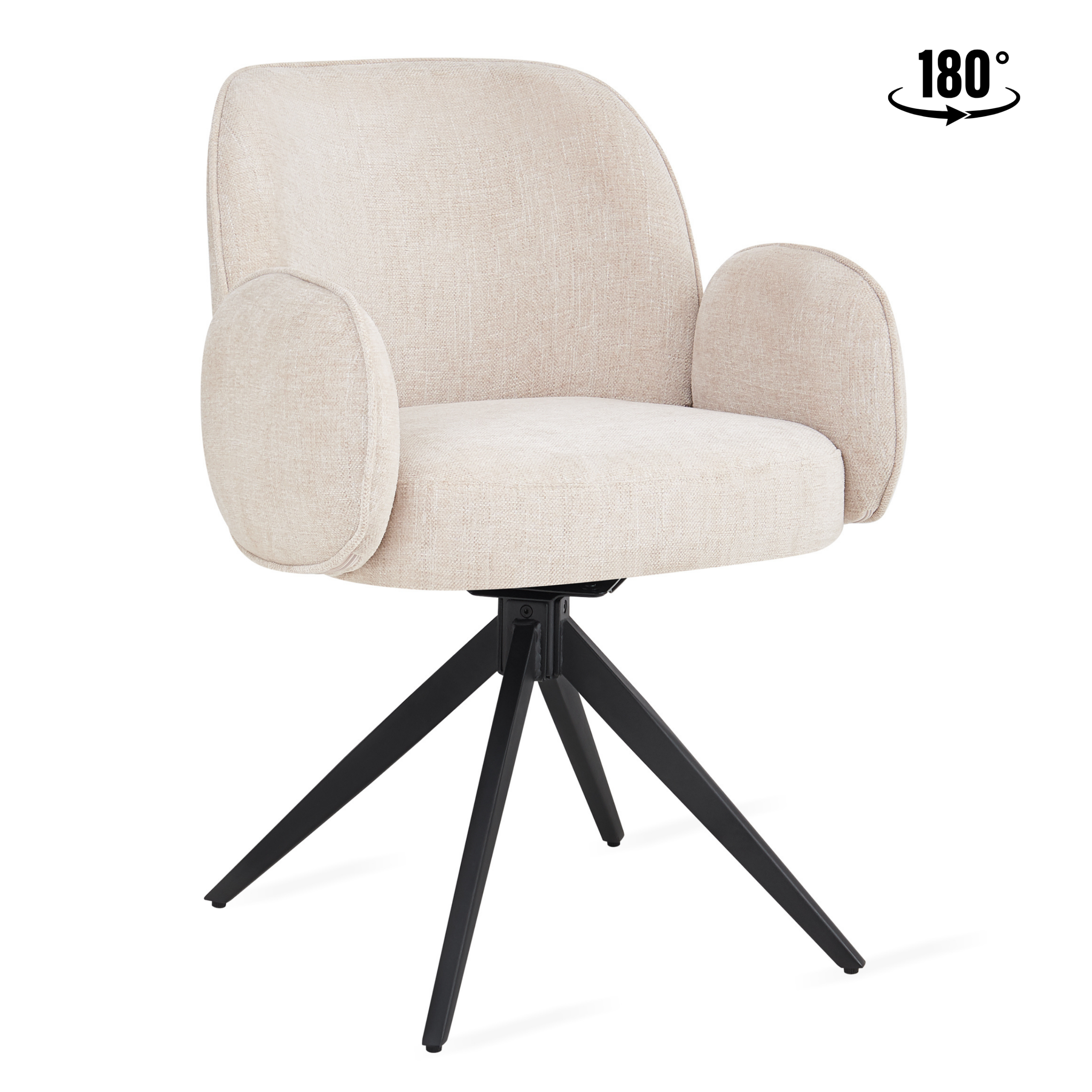 Eetkamerstoel Oslo - Beige Armleuning