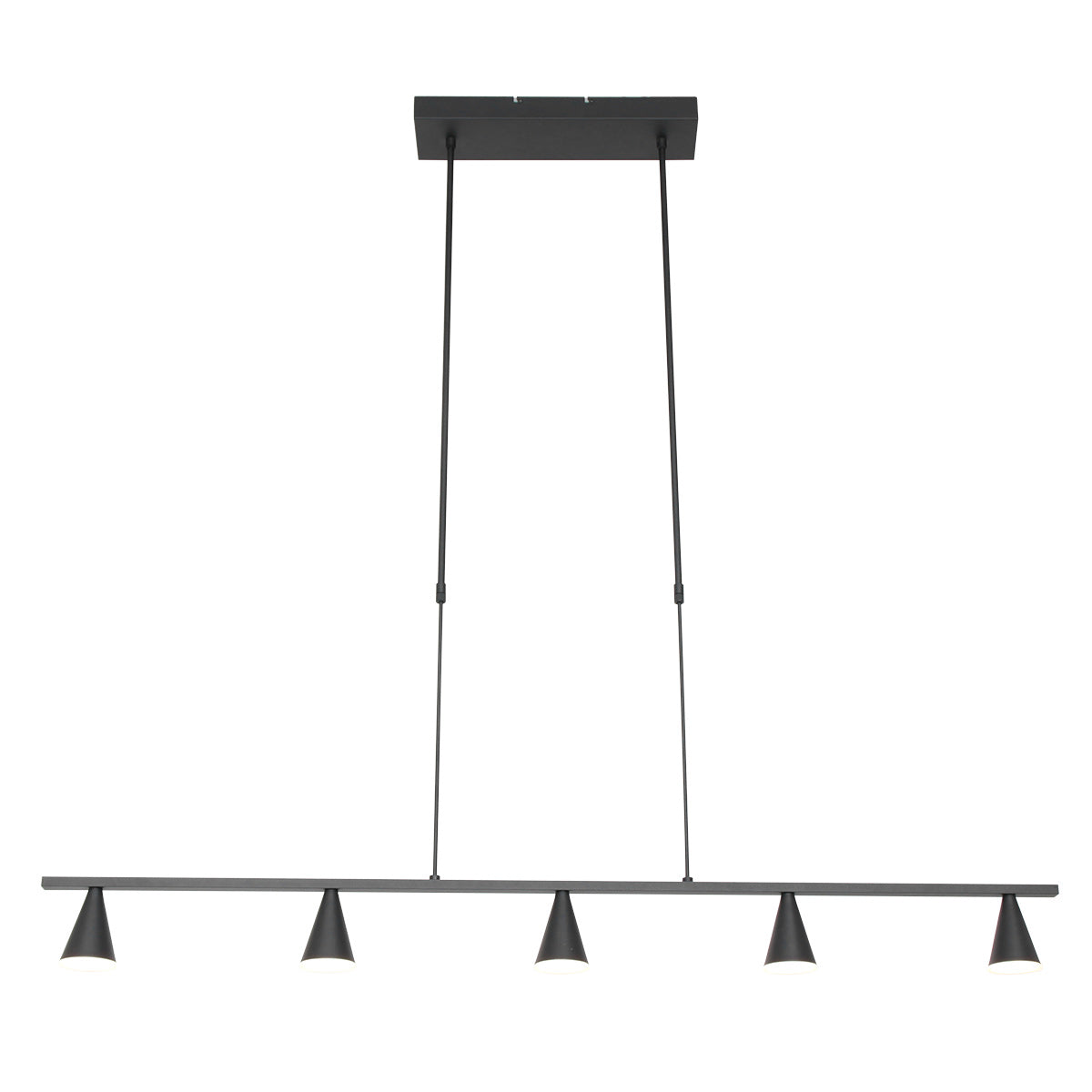 Hanglamp Vortex 3066ZW Zwart 5 lichts lichtkleur instelbaar