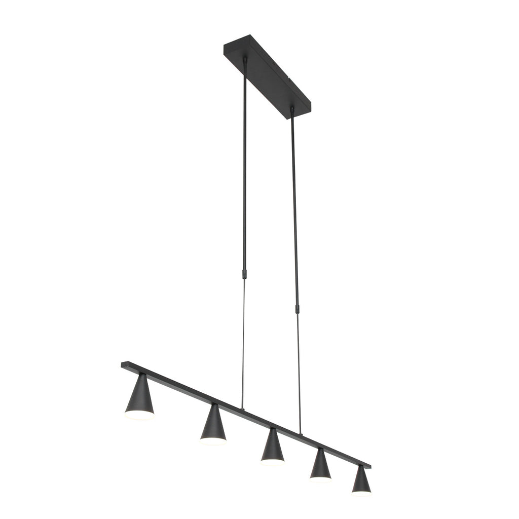 Hanglamp Vortex 3066ZW Zwart 5 lichts lichtkleur instelbaar