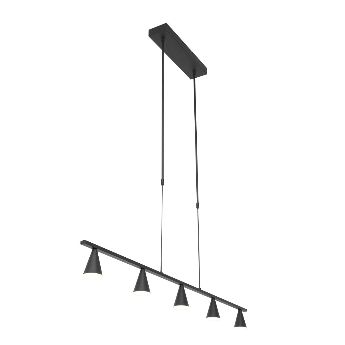 Hanglamp Vortex 3066ZW Zwart 5 lichts lichtkleur instelbaar