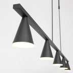 Hanglamp Vortex 3066ZW Zwart 5 lichts lichtkleur instelbaar
