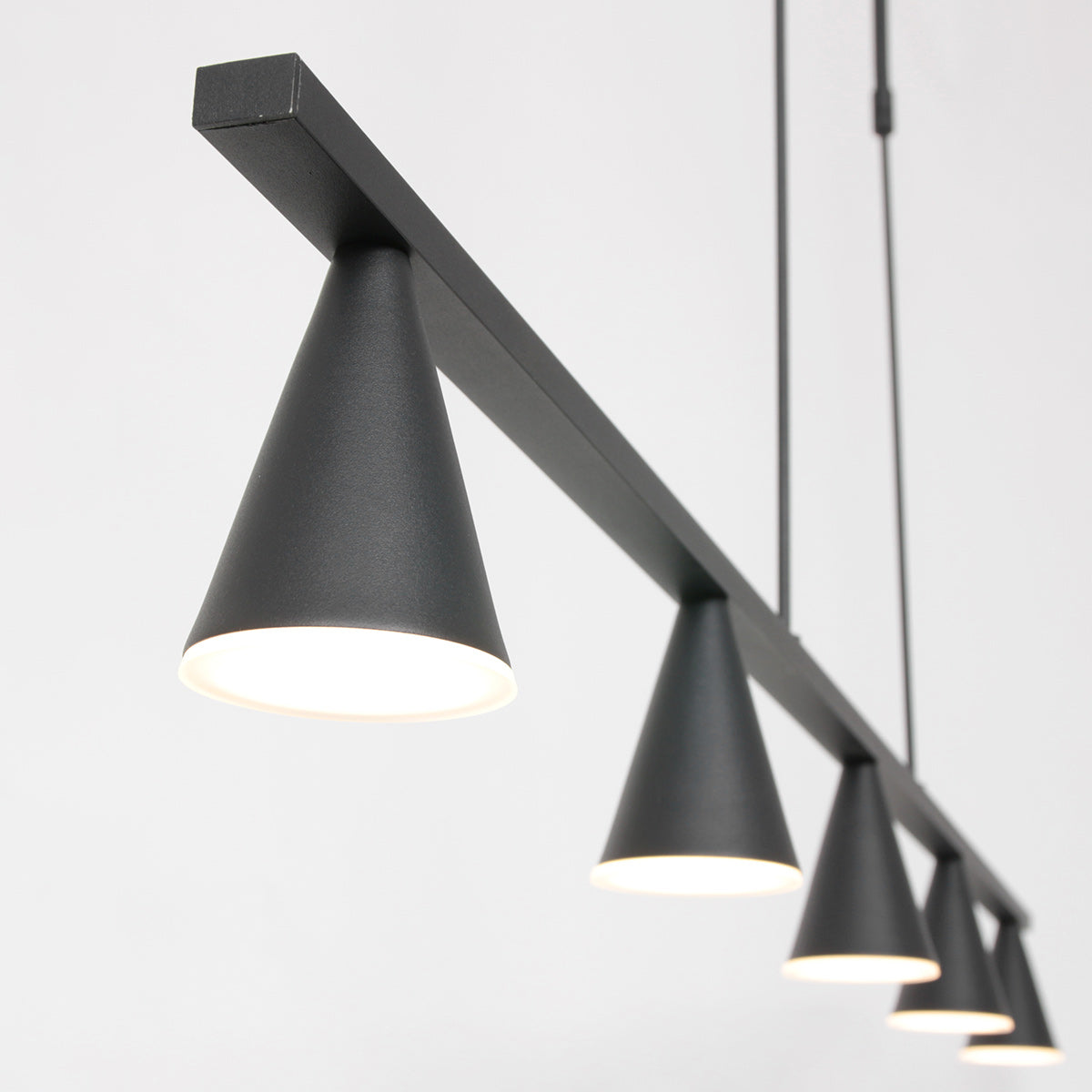 Hanglamp Vortex 3066ZW Zwart 5 lichts lichtkleur instelbaar