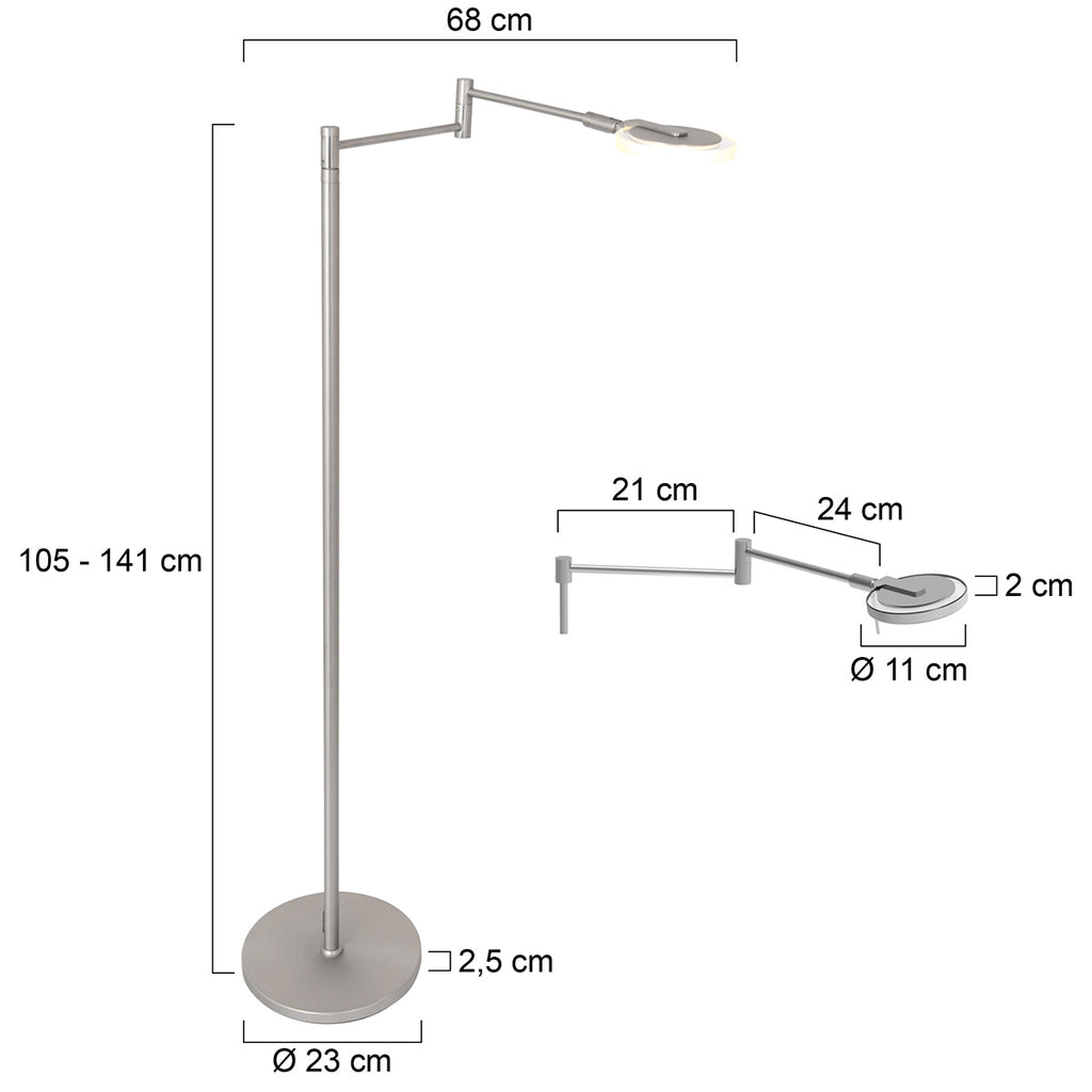 Vloerlamp Turound 3081ST Staal