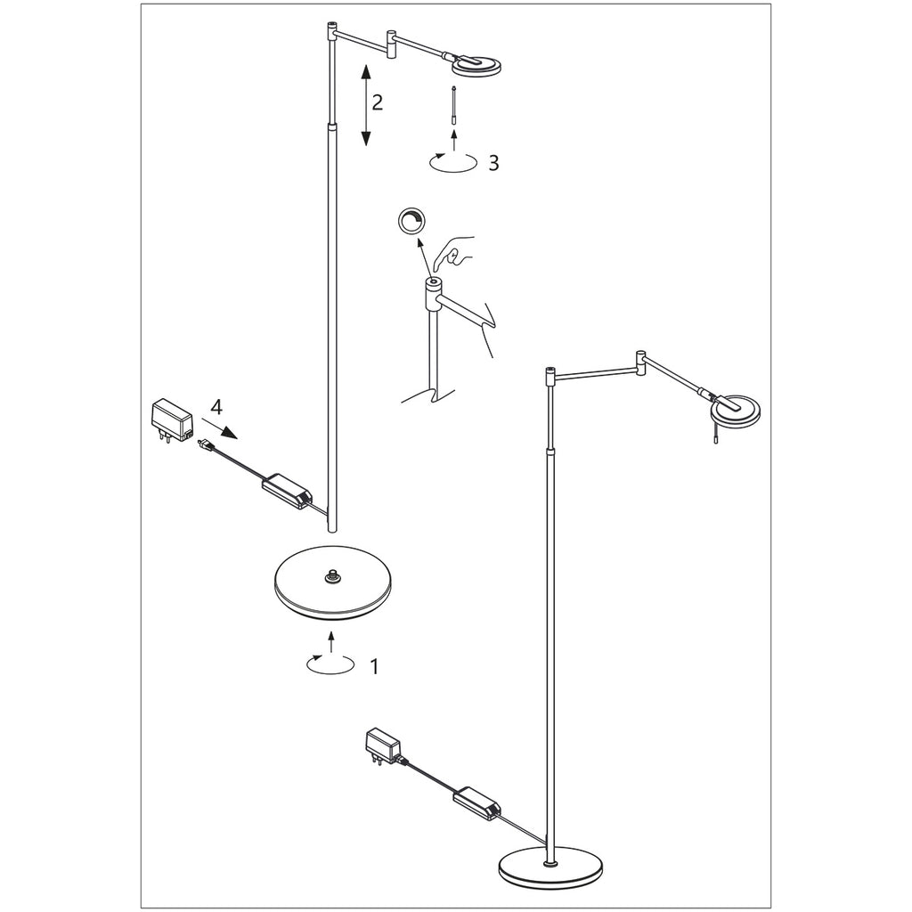Vloerlamp Turound 3081ST Staal