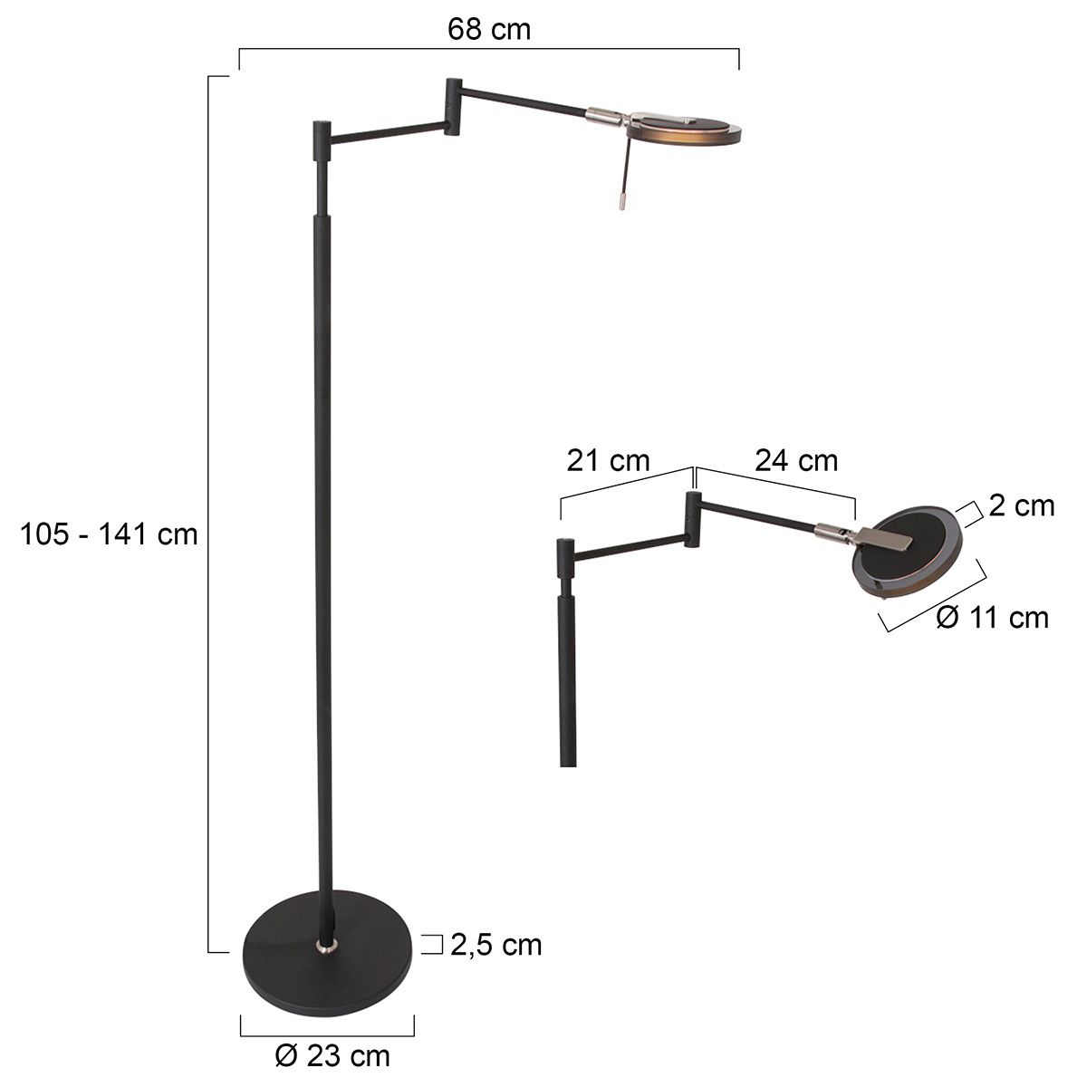 Vloerlamp Turound 3082ZW Zwart