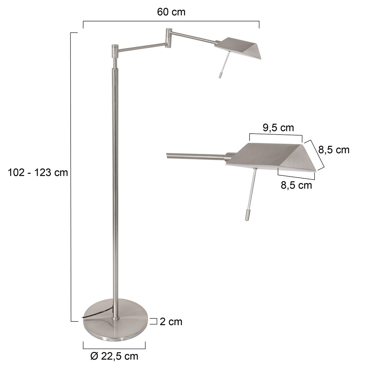 Vloerlamp Retina 3083ST Staal