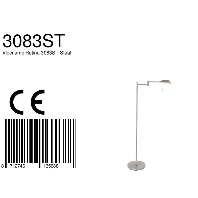 Vloerlamp Retina 3083ST Staal