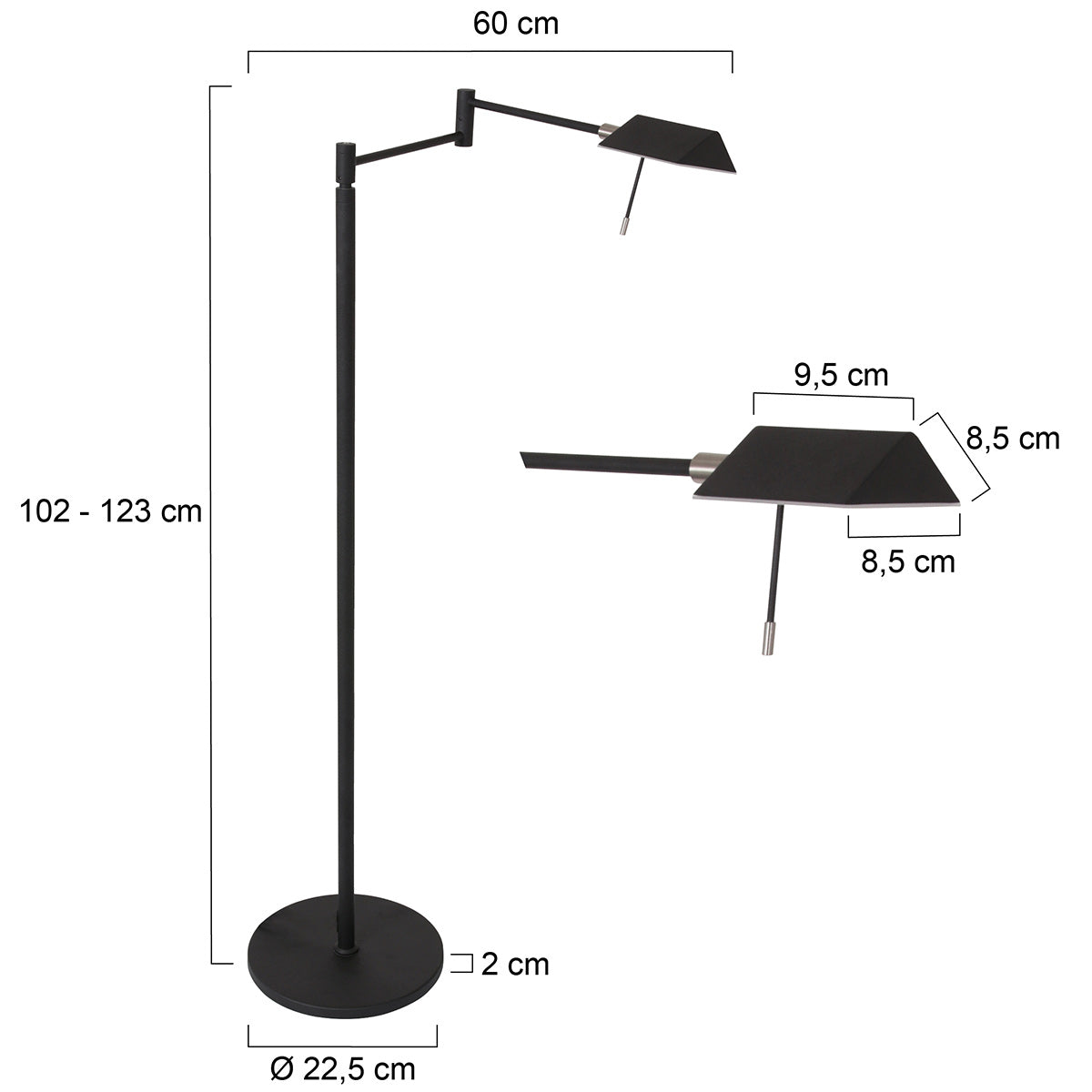 Vloerlamp Retina 3083ZW Zwart