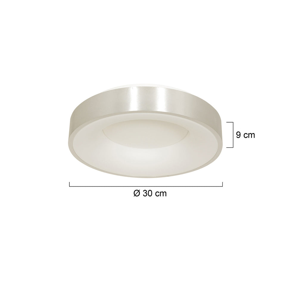 Plafondlamp Ringlede 3086ZI Zilver Ø30cm
