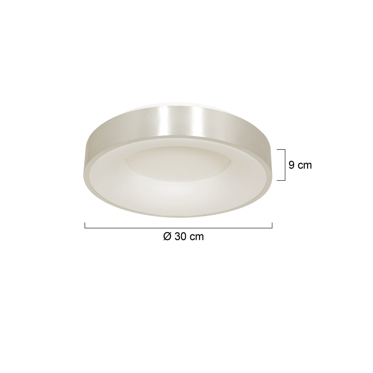 Plafondlamp Ringlede 3086ZI Zilver Ø30cm