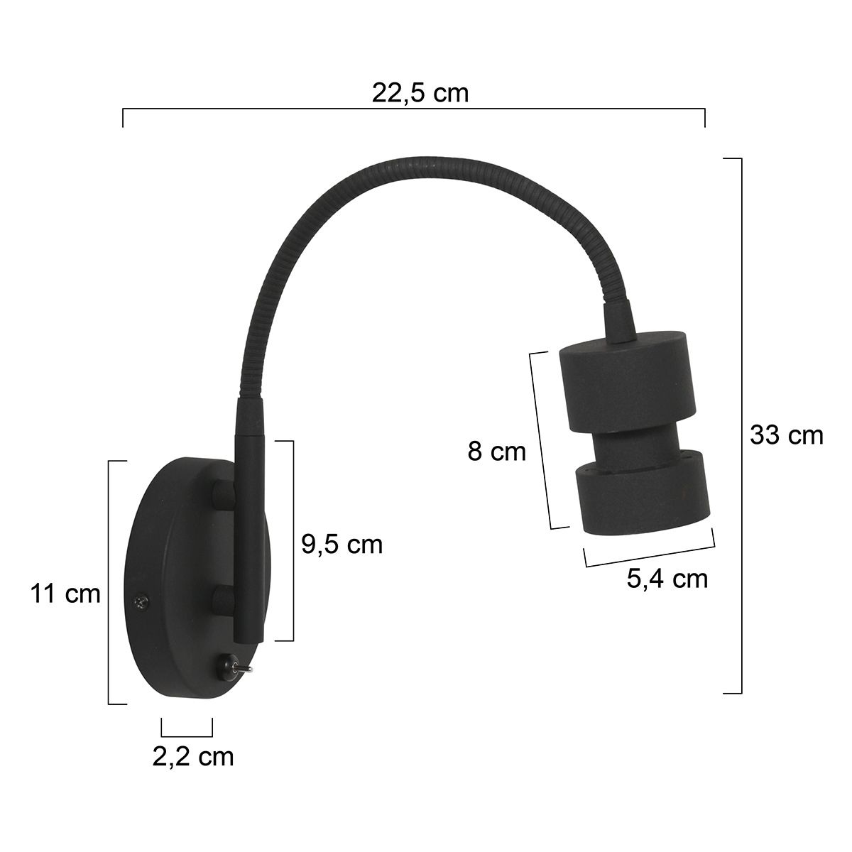 Wandlamp Natasja LED 3094ZW Zwart
