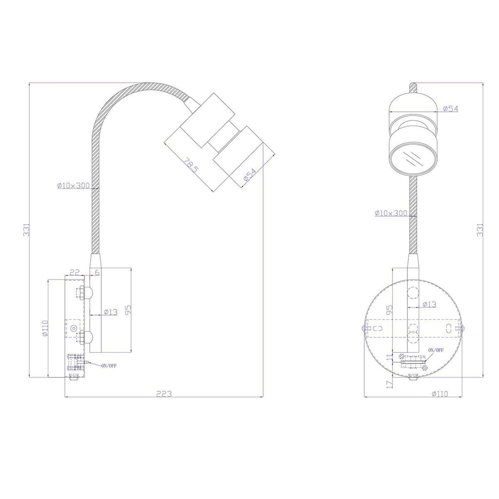 Wandlamp Natasja LED 3094ZW Zwart
