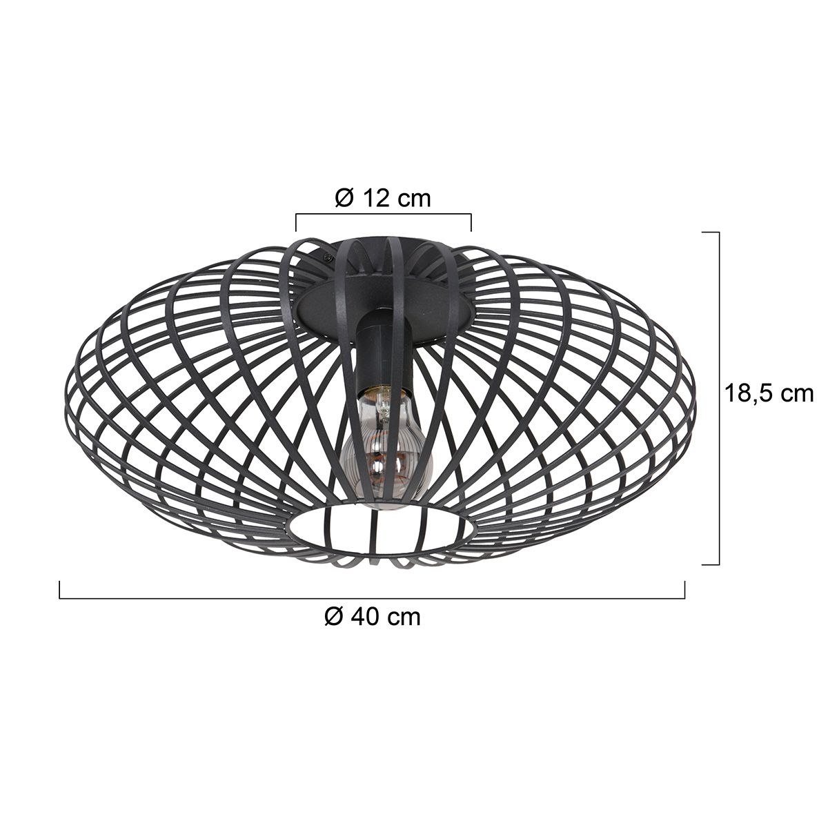 Plafondlamp Dunbar 3097ZW Zwart