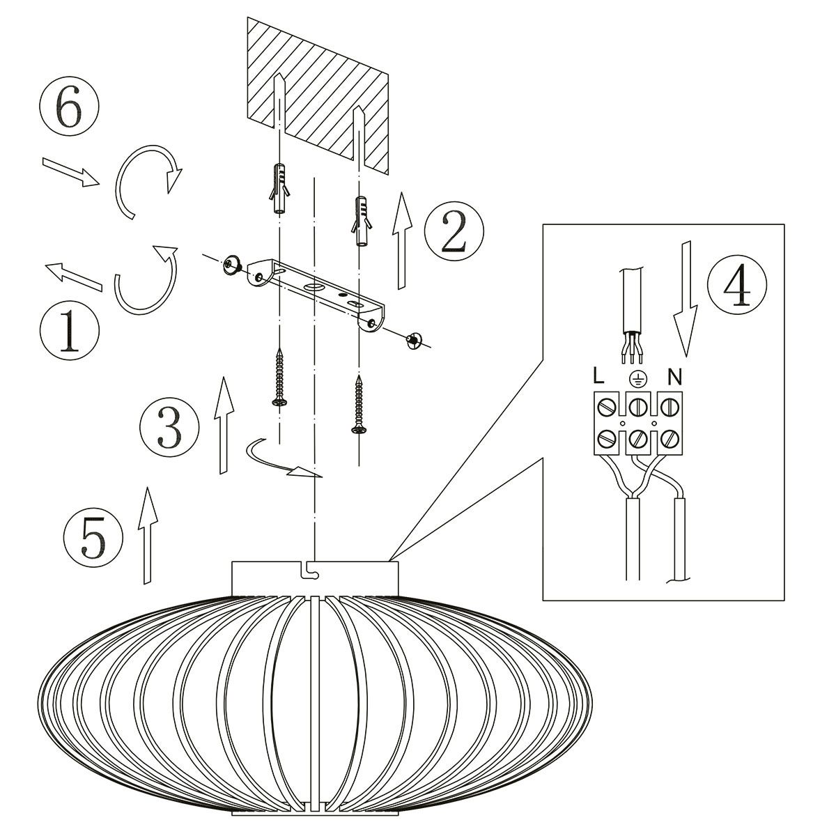 Plafondlamp Dunbar 3097ZW Zwart