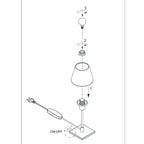 Tafellamp Ancilla 3100ST staal touch on/off met opaal wit glas