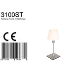 Tafellamp Ancilla 3100ST staal touch on/off met opaal wit glas